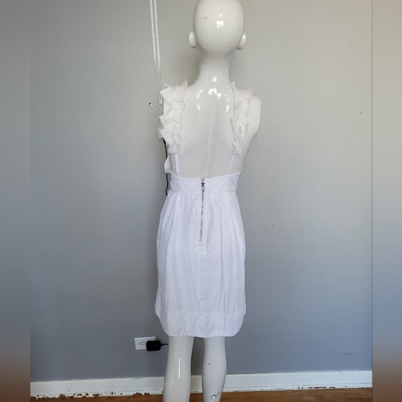 BCBG Kerry Ruffle VNeck Mini, VGUC, Size 10 - Picture 3 of 7